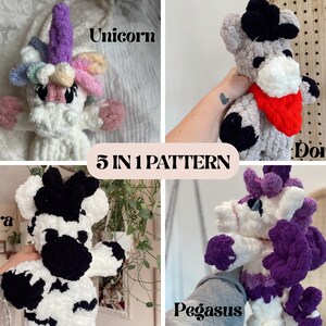 Helena the Horse 5 In 1 Finger Knitting Pattern- Horse, Zebra, Unicorn, Pegasus, & Donkey image 2
