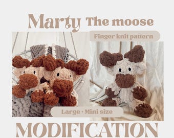 Muñeco de alce tejido a mano: Videotutorial (Patrón PDF)