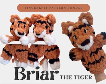 Briar el Tigre: Patrón para títere y acurrucador tejido a mano (videotutorial)