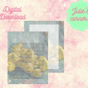 Printable stationery  Vincent van Gogh - Still Life with Quinces US Letter/Printable Stationery PDF instant download, Stationery paper pack