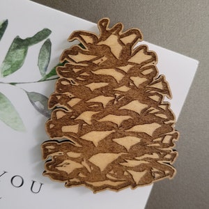 Ponderosa Pine Cone fridge magnet - laser engraved wood