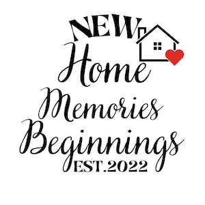 New Home New Beginning New Memories Svg, Est 2022 Svg Cut File, Established Sign Svg, New Home Svg, Gift Svg,Png, house warming gift