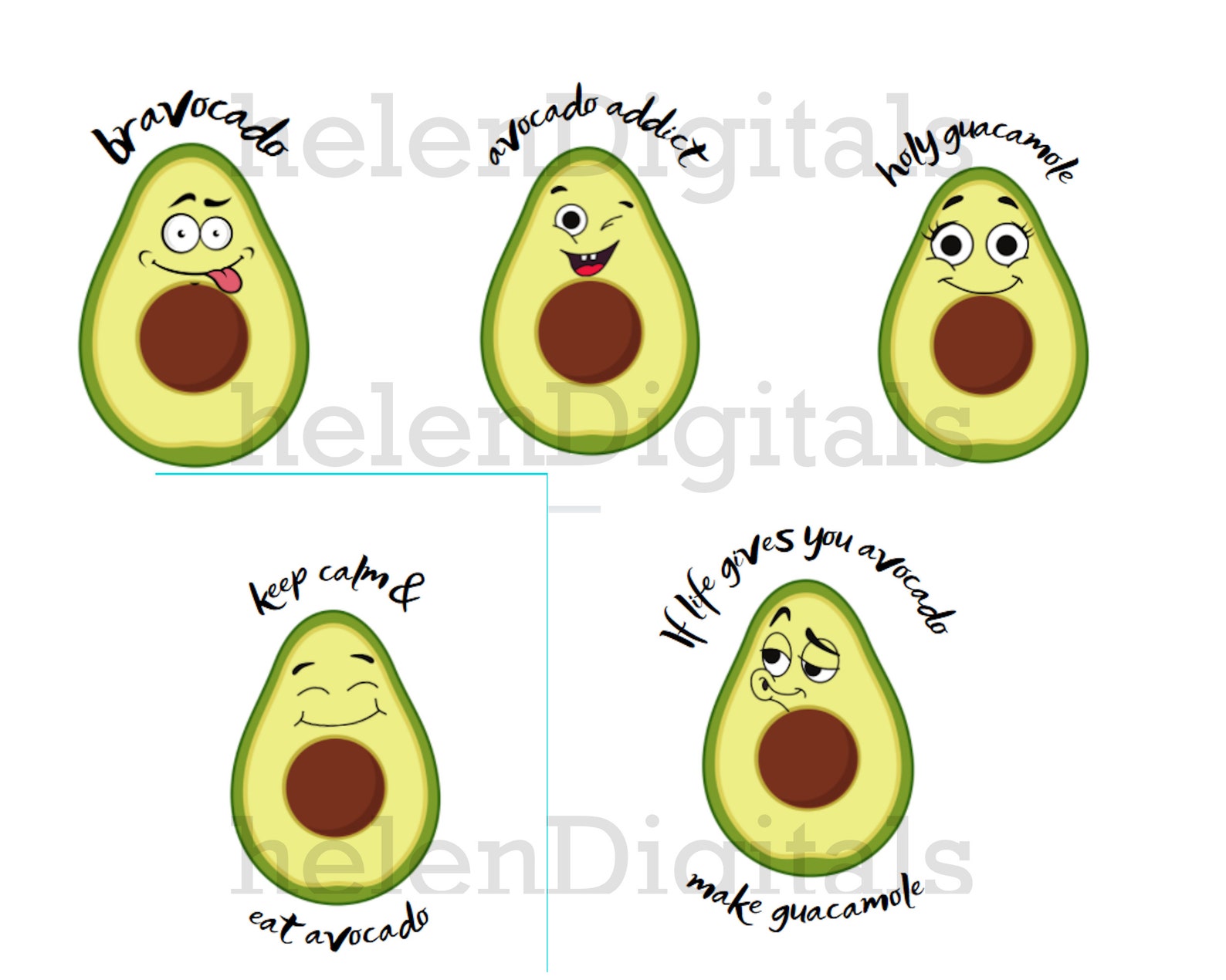 Funny Avocado Quotes Memes Saying Svg vegan Svg Cute Kawaii Instant 
