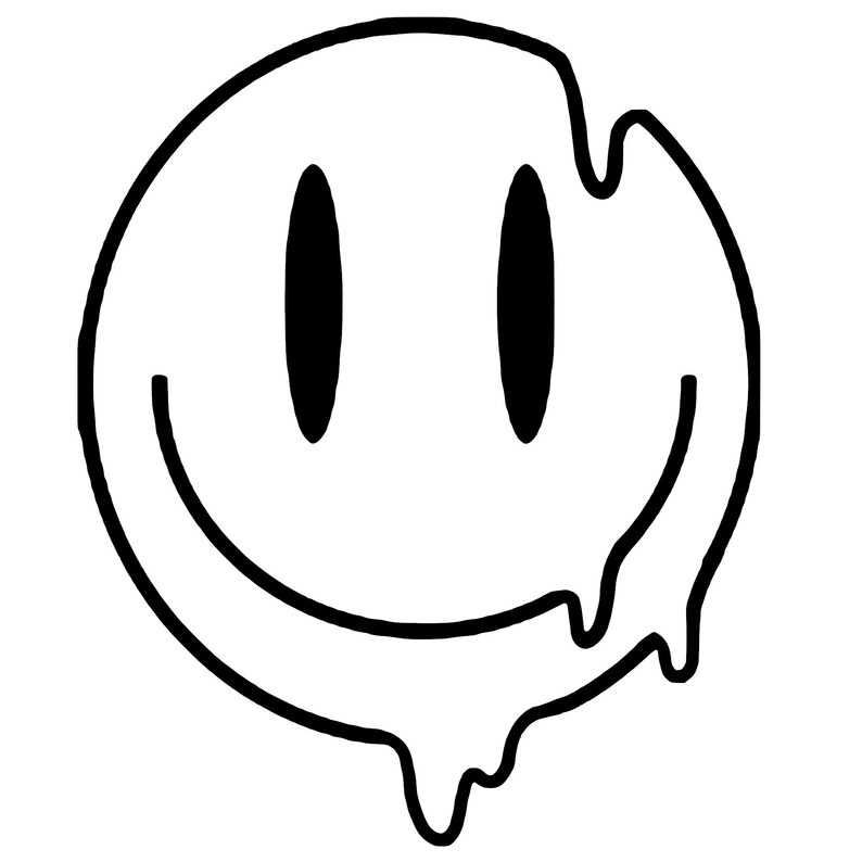 Melting Smiley PNG SVG - Etsy