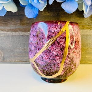 Kintsugi, Kintsugi Pink Teacup, Anniversary Gift, Handmade, Gift For Her, Personalized Gift, Minimalist, Wall Art, Pink Color Dipped Cup
