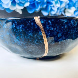 Kintsugi Bowl, Kintsugi Blue Celestial Bowl, Handmade Gift, Kintsugi Pottery, Gift for Her, Home Decor, Minimalist, Kintsugi Blue Bowl image 8