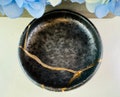 Kintsugi Bronze Anniversary Bowl, Kintsugi Ceramic Gift, Minimalist, Handmade Gifts, Small Trinket Dish, Home Decor