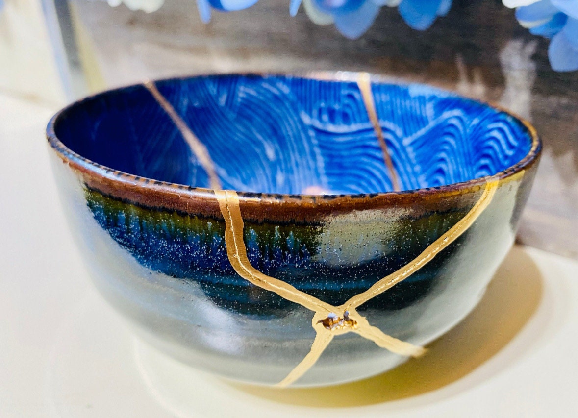 Blue Gold Pottery - Etsy