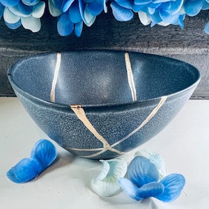 Kintsugi Kit, Kintsugi Bowl, Kintsugi Dark Grey Bowl, Fall Gifts, Home Decor, Candy Bowl, Minimalist, Personalized Gifts, Kintsugi Gray Bowl