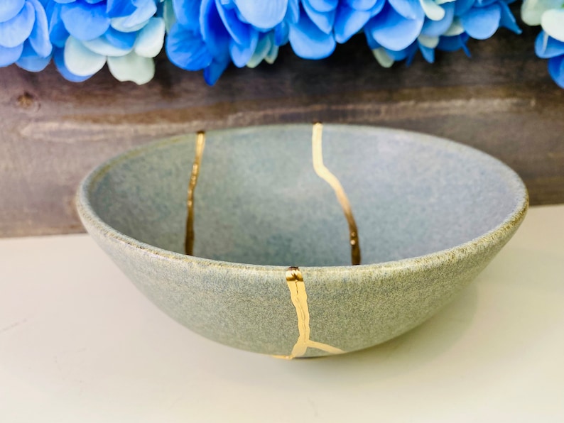Kintsugi Bowl Kintsugi Concrete Gray Bowl Kintsugi Kit Etsy