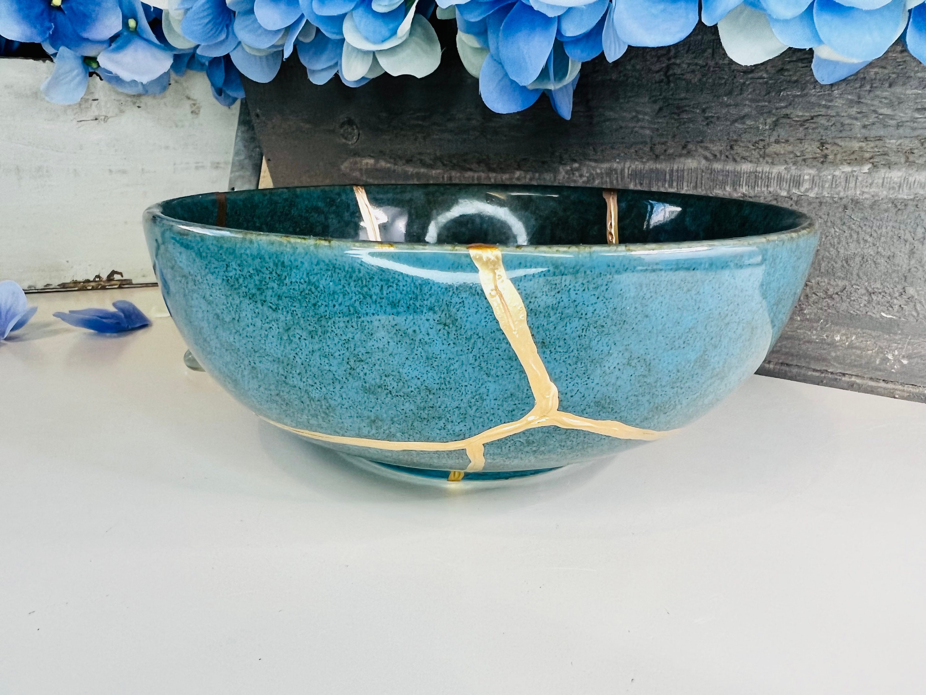 Kintsugi Bowl, Kintsugi Emerald Green Bowl, Home Decor, Gifts For Her