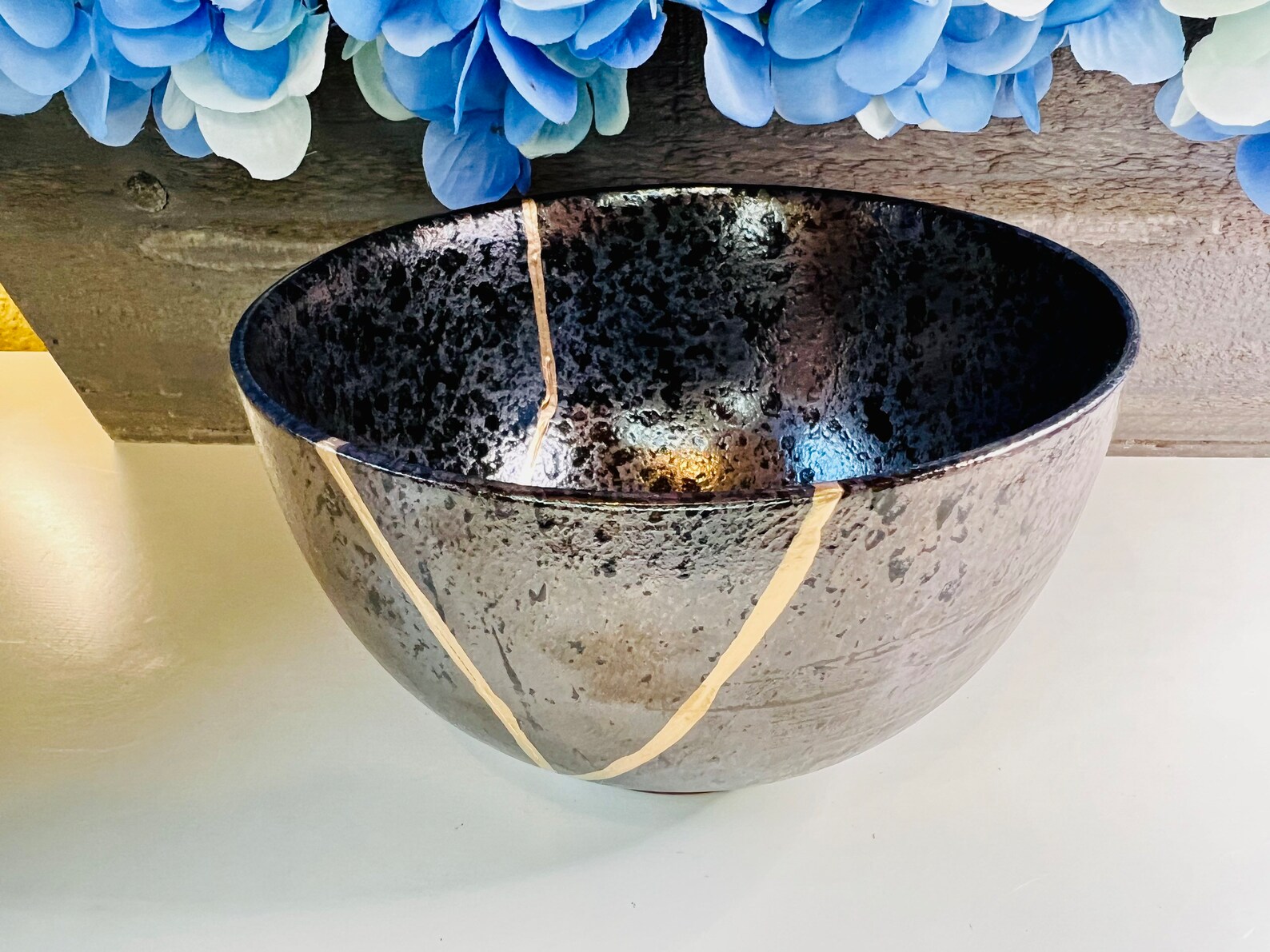 Kintsugi Bowl Kintsugi Wabisabi Black Bowl Handmade Gift Etsy