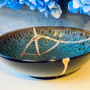 Kintsugi, Kintsugi Bowl Emerald Green, Kintsugi Pottery, Gift for Women, Minimalist, Handmade Gifts, Home Decor, Kintsugi Leopard Bowl, Fall