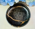 Kintsugi Bronze Anniversary Bowl, Kintsugi Ceramic Gift, Minimalist, Handmade Gifts, Small Trinket Dish, Home Decor