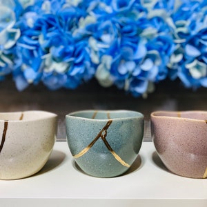 Kintsugi Bowl, Kintsugi Gift Set, Kintsugi Pottery, Kintsugi Art, Home Decor, Minimalist, Kintsugi Stoneware Teacup Set