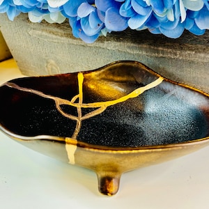 Kintsugi Bowl, Kintsugi Handmade Bronze Abstract Bowl, Anniversary Gift, Minimalist Home Decor, Wedding, Japanese Art