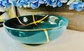 Kintsugi Bowl, Large Emerald Green Bowl, Gifts For Her, Handmade Gift, Minimalist, Kintsugi Emerald Bowl, Anniversary