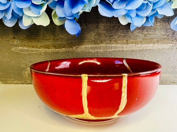 Kintsugi Red Italian Bowl, Kintsugi Pottery, Gifts for Her, Mothers Day  Gifts, Home Decor, Minimalist, Kintsugi Italian Red Bowl 