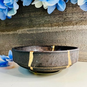 Kintsugi Bowl, Kintsugi Bronze Round Bowl, Kintsugi Pottery, Home Gifts, Minimalist, Handmade Gifts, Small Trinket Dish, Home Decor