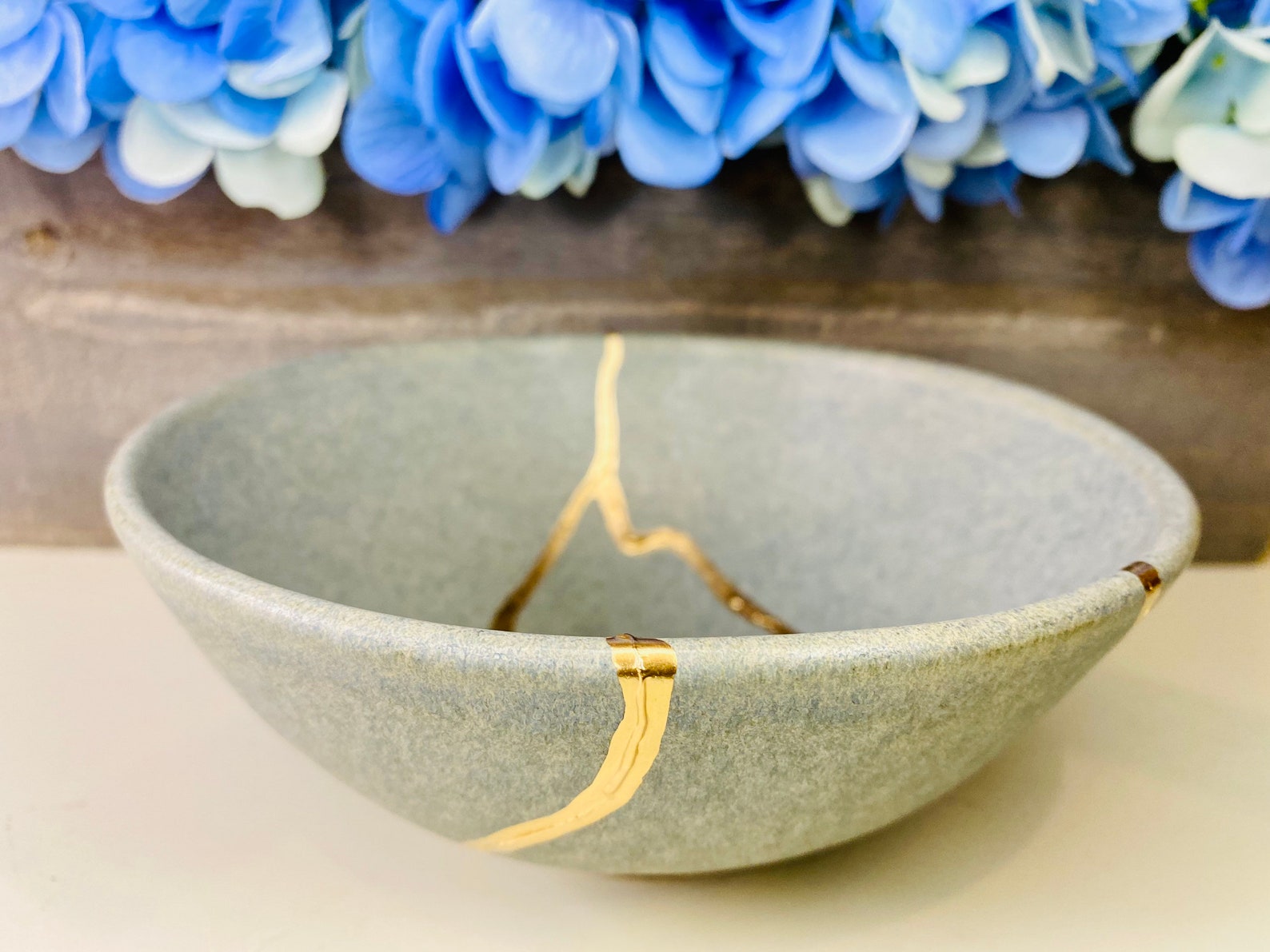 Kintsugi Bowl Kintsugi Concrete Gray Bowl Kintsugi Kit Etsy
