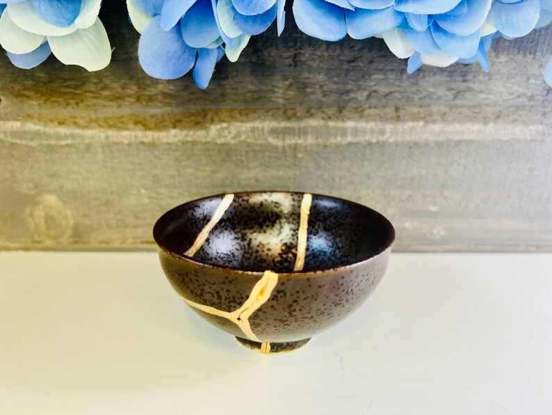 Kintsugi Bowl Kintsugi Earth Brown Stoneware Bowl Kintsugi Etsy