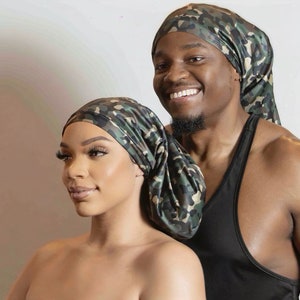 Large Unisex Satin Lined Night & Day Cap Loc sock w/Adjustable string | Great for All Hair Types, Long hair, dreadlocks, braids, locs, wigs