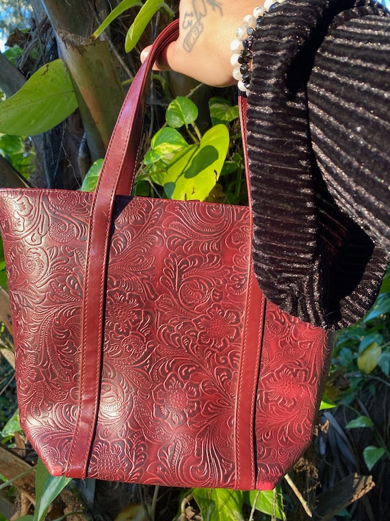 Vintage/victoria Secret/red Faux Leather/handbag/purse - Etsy