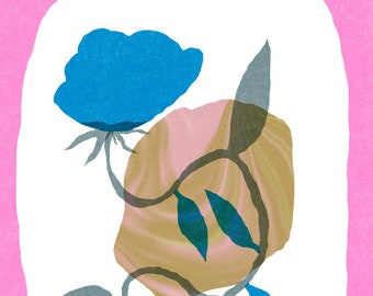 PRINT - Flowers Abstracted in Bubblegum