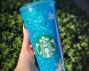 Gingerbread Snow globe Tumbler, Christmas Gift, Starbucks, Glitter, Minnie Mickey Ears, Rhinestones, Holiday