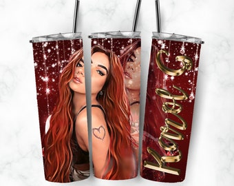 Karol G Shimmer 20oz Skinny Tumbler, Bichota Fan Travel Mug