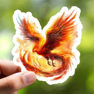 Sticker Phoenix en vol, Sticker oiseau, Sticker pour ordinateur portable, Sticker pour journal, Sticker agenda, Sticker pour ordinateur portable, Sticker pour coque de téléphone, Papeterie