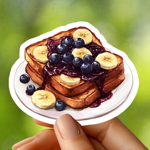 Banane Blaubeere French Toast Aufkleber, Essen Aufkleber, Notebook Aufkleber, Planer Aufkleber, Journal Aufkleber, Laptop Aufkleber, Scrapbook Aufkleber