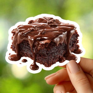 Gooey Brownie Sticker, Dessert Sticker, Food Sticker, Notebook Sticker, Planner Sticker, Phone Sticker, Bullet Journal Sticker