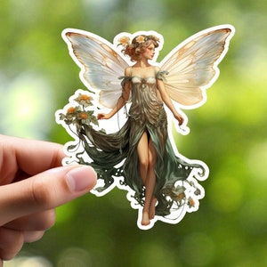 Fairy Sticker- Art Nouveau, Laptop Sticker, Notebook Sticker, Scrapbook Sticker, Planner Sticker
