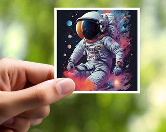 Astronaut Sticker, Space Sticker, Laptop Sticker, Journal Sticker, Scrapbook Sticker