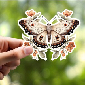 Pegatina de polilla, pegatina de insectos, pegatina de ordenador portátil, pegatina de diario, pegatina de cuaderno, pegatina de álbum de recortes, pegatina de carpeta