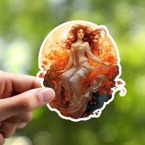 Art Nouveau Woman Sticker, Notebook Sticker, Laptop Sticker, Journal Sticker, Scrapbook Sticker