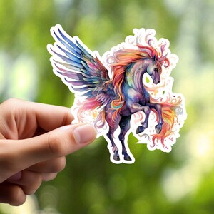Pegasus-sticker, paardsticker, laptopsticker, bindmiddelsticker, gitaarsticker, dagboeksticker, notebooksticker