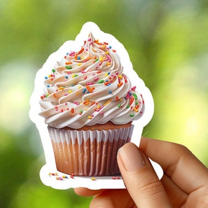 Vanilla Cupcake Sticker, Food Sticker, Notebook Sticker, Planner Sticker, Journal Sticker, Laptop Sticker, Phone Sticker, Scrapbook Sticker