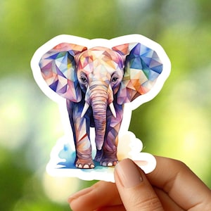 Aquarell Elefant Aufkleber, Tieraufkleber, Journalaufkleber, Notizbuchaufkleber, Planeraufkleber, Laptopaufkleber, Telefonaufkleber, Schreibwaren