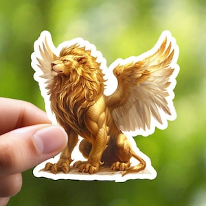 Adesivo de leão alado, adesivo de animal, adesivo para laptop, adesivo para caderno, adesivo para diário, adesivo para planejador, adesivo para capa de telefone