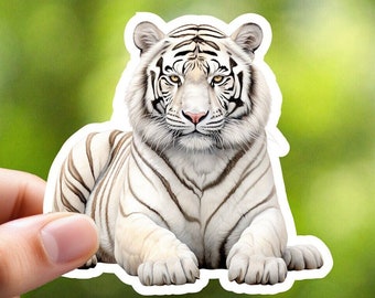 White Tiger Sticker, Wild Cat Sticker, Journal Sticker, Planner Sticker, Notebook Sticker, Laptop Sticker, Phone Sticker, Craft Sticker