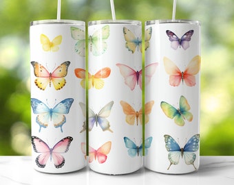 Butterflies Tumbler, 20 oz Skinny Tumbler