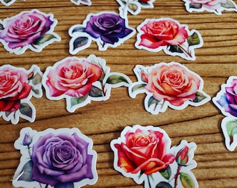 Roses Sticker Bundle, Flower Sticker Pack, Sticker Collection, Planner Sticker Bundle, Journal Stickers, Botanical Stickers, Decals