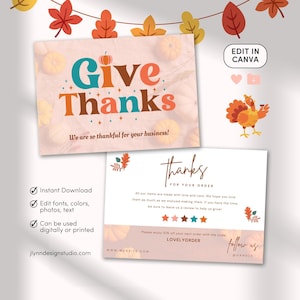 Thanksgiving-bedankkaart: waardering voor kleine bedrijven (digitale download)