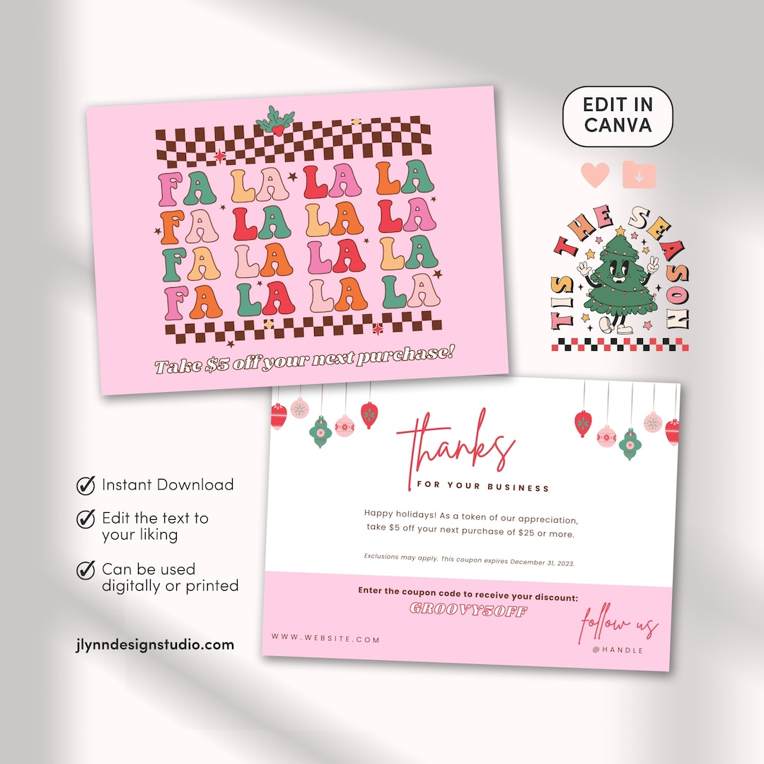 Holiday Thank You Card Holiday Printable Thanks for Your Purchase