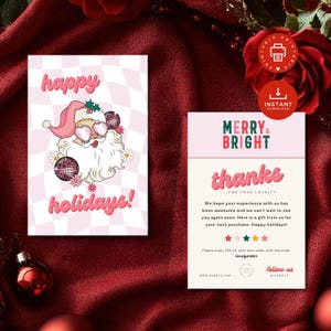 Weihnachts-Dankeschön-Karte Bearbeitbarer Coupon Canva Template Moderner Geschenkgutschein Small Business Marketing Printable Urlaubsrabattkarte CC