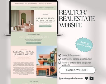 Canva Realtor Website Template: Modern Real Estate Design (Digital Download)