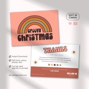 Urlaub zum Ausdrucken Dank für Ihren Einkauf | Personalisierbar Canvas | DIY Small Business Einlegekarte | Danke-Karte | Canva Karte TY