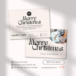 Tarjeta de Navidad empresarial / Tarjetas navideñas / edición diy / Tarjeta de Navidad personalizada de la empresa / Tarjeta de Feliz Navidad editable / Plantilla Canva TY